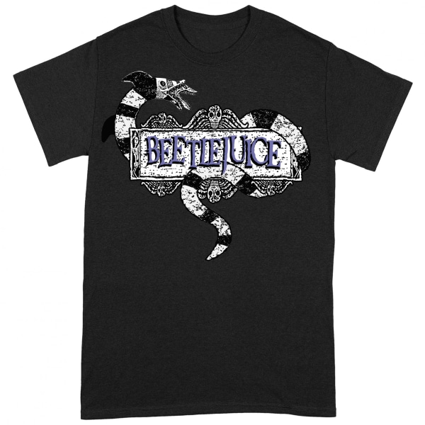 Beetlejuice Unisex Adult Sandworm Logo T-shirt S Svart Black S