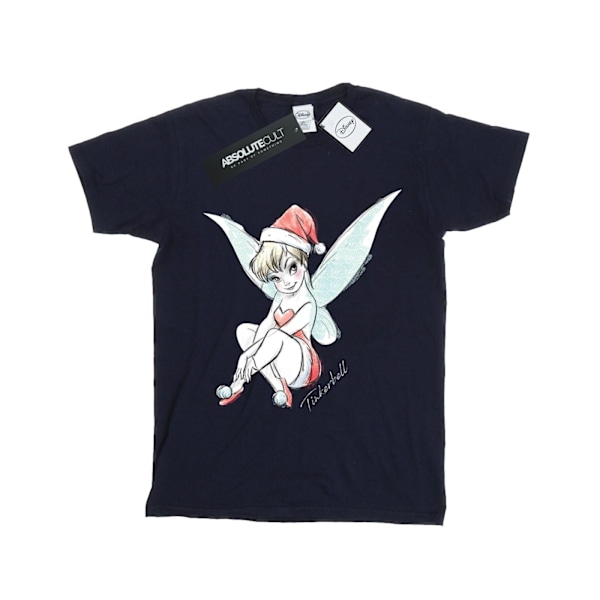 Disney Girls Tinkerbell Julfe T-shirt i bomull 7-8 år Navy Blue 7-8 Years