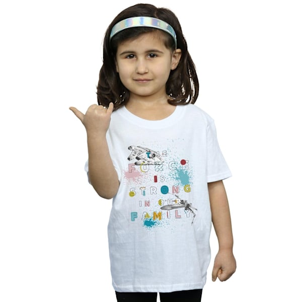 Star Wars Girls Force Family Bomull T-shirt 5-6 år Vit White 5-6 Years