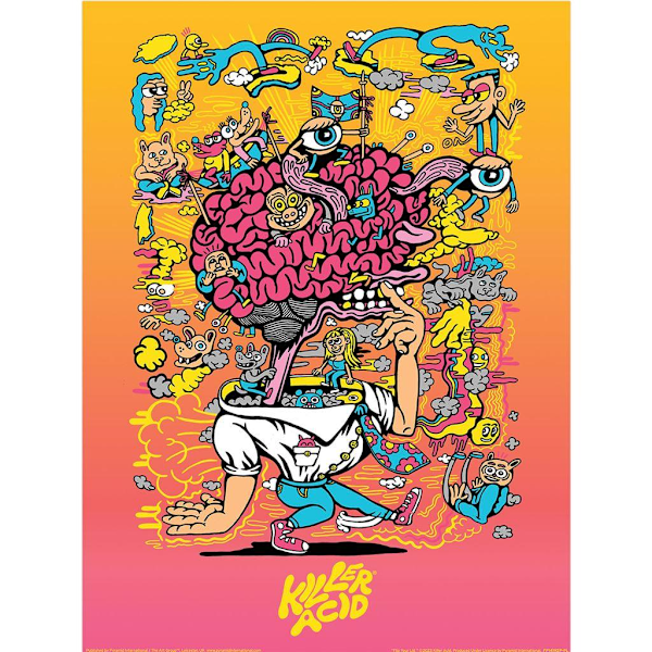 Killer Acid Flip Your Lid Print 40cm x 30cm Multifärgad Multicoloured 40cm x 30cm