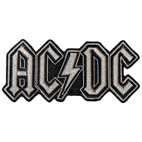 AC/DC Vävd Logotyp Strykjärnslapp En Storlek Silver Silver One Size