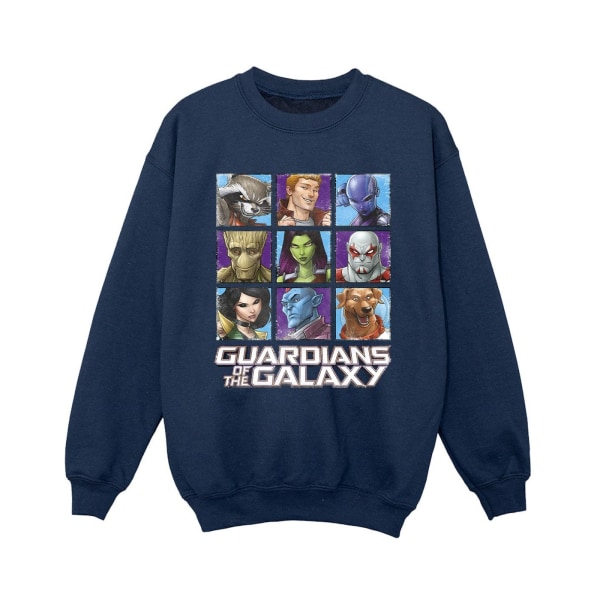 Guardians Of The Galaxy Boys Character Squares Sweatshirt 7-8 Y Navy Blue 7-8 Years
