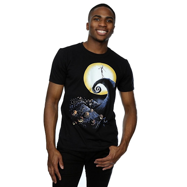 Nightmare Before Christmas Herrar Kyrkogård Bomull T-shirt M Svart Black M