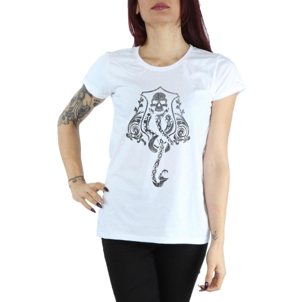 Harry Potter Dam/Kvinnor Mörka Märket Bomull Logotyp T-shirt L Vit White L