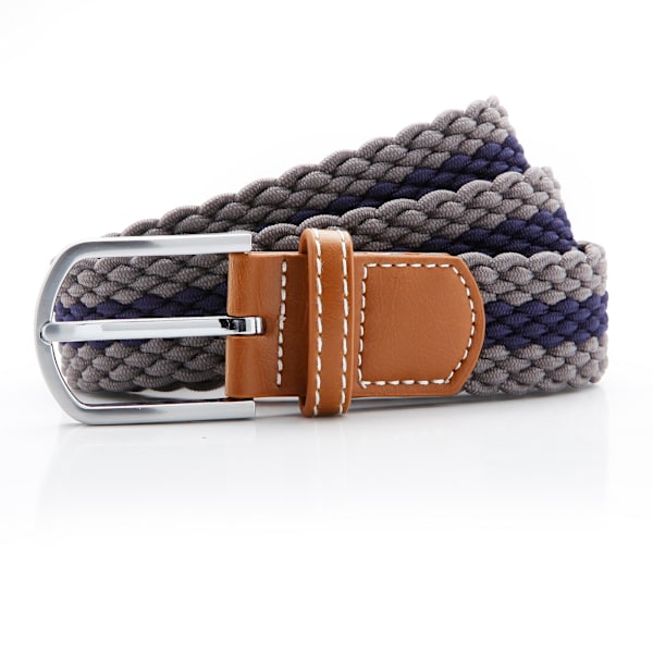 Asquith & Fox Herr Tvåfärgad Randig Flätad Stretchbälte En Storlek Slate/Navy One Size