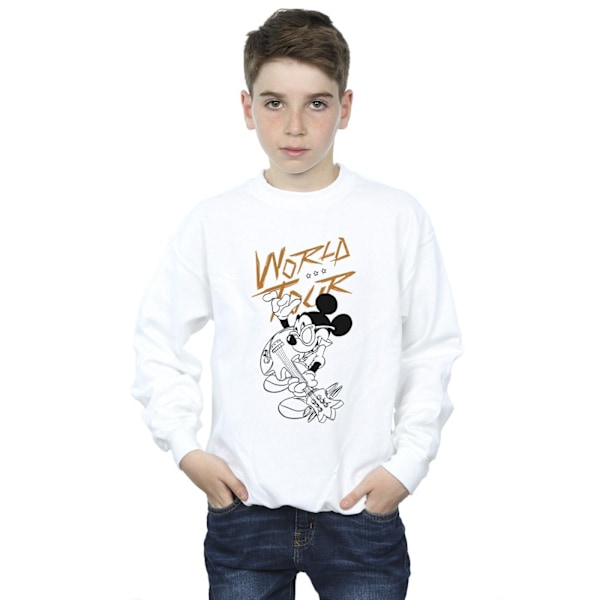 Disney Boys Mickey Mouse World Tour Line Sweatshirt 9-11 år White 9-11 Years