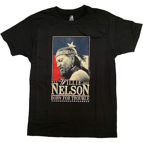 Willie Nelson Unisex Vuxen Born For Trouble Bomull T-shirt XL B Black XL