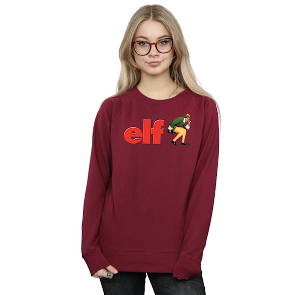 Elf Dam/Kvinnor Crouching Logo Sweatshirt XL Bourgogne Burgundy XL