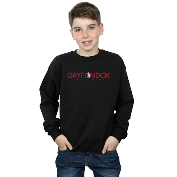 Harry Potter Boys Gryffindor Text Sweatshirt 7-8 år Svart Black 7-8 Years