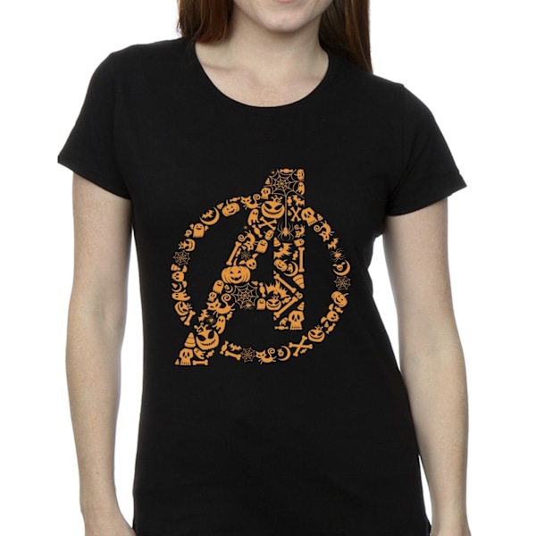 Marvel Womens/Ladies Avengers Halloween Logo Bomull T-Shirt S B Black S