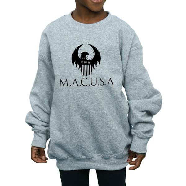 Fantastiska vidunder Girls MACUSA Logo Sweatshirt 7-8 år Sport Sports Grey 7-8 Years