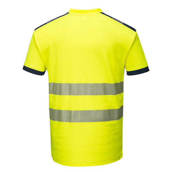 Portwest Herr PW3 Bomull Hi-Vis Komfort T-shirt XL Gul/Marinblå Yellow/Navy XL