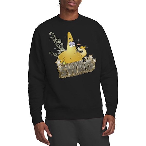 SvampBob Fyrkant Unisex Vuxen Patrick Har Swag Sweatshirt Black L