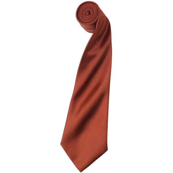 Premier Mens Plain Satin Tie (Narrow Blade) (2-pack) One Size Chestnut One Size