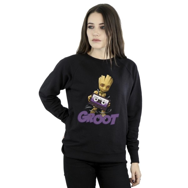 Guardians Of The Galaxy Dam/Ladies Groot Casette Sweatshirt Black XXL