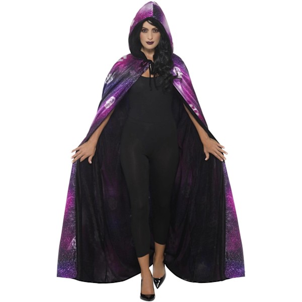 Smiffys Unisex Vuxen Spellbound Tie Dye Cape One Size Svart/Lila Black/Purple One Size
