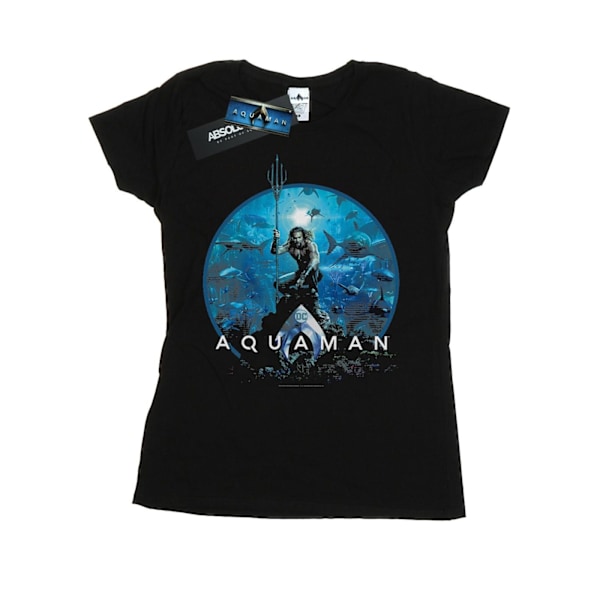 DC Comics Dam/Kvinnor Aquaman Cirkel Affisch Bomull T-shirt M Black M