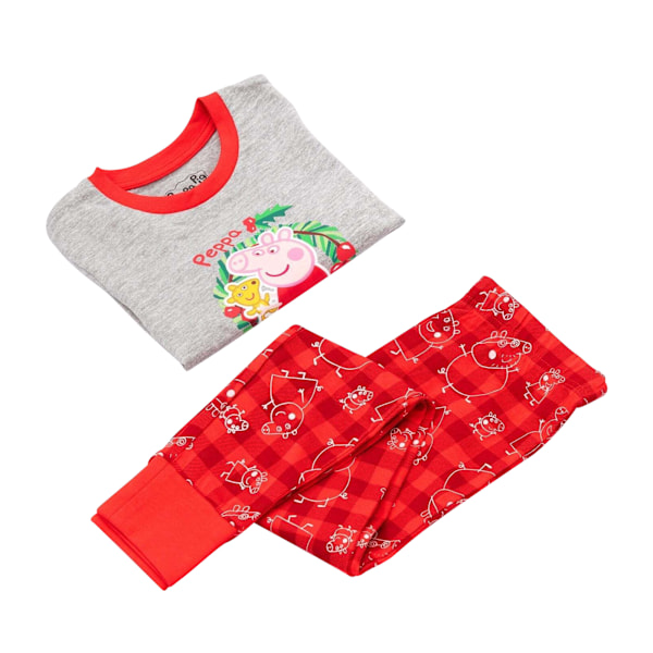 Greta Gris Flickor Jul Pyjamas Set 12-18 Månader Röd/Grå Red/Grey 12-18 Months