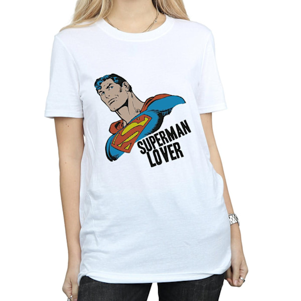 DC Comics Dam/Kvinnor Superman Lover Bomull Boyfriend T-Shirt White M