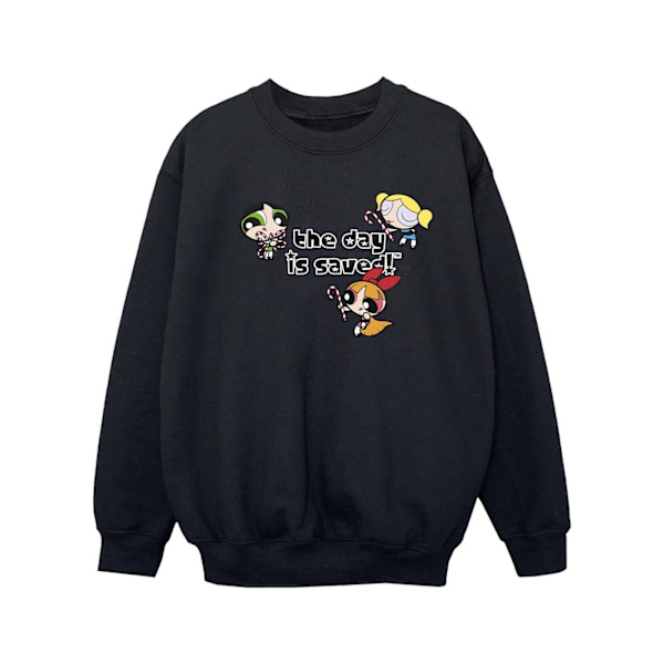 The Powerpuff Girls Girls The Day Is Saved Sweatshirt 7-8 år Black 7-8 Years