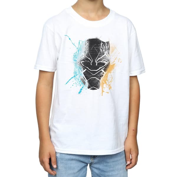 Marvel Pojkar Black Panther Splash T-shirt 7-8 år Vit White 7-8 Years