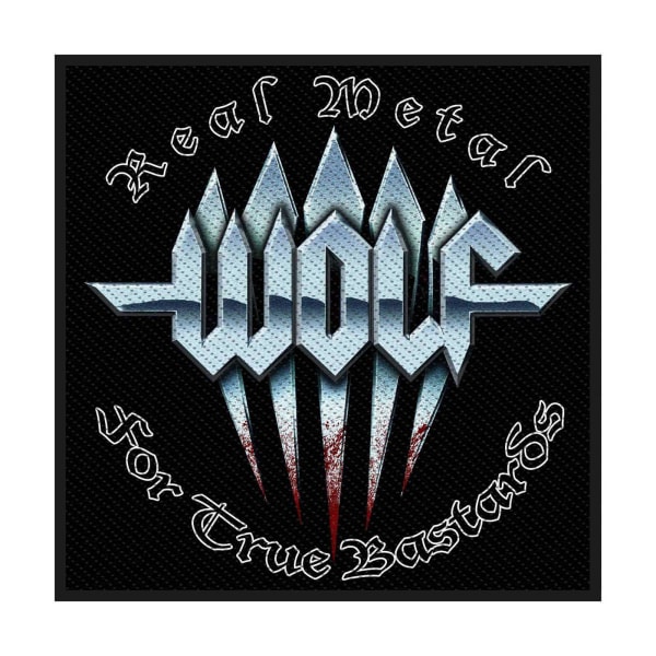 Wolf Real Metal Woven Patch One Size Svart/Blå Black/Blue One Size