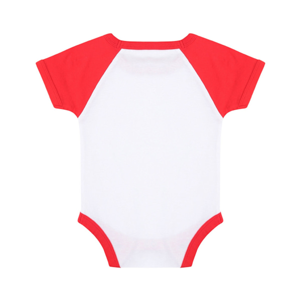 Larkwood Baby Boys/Girls Essential Short Sleeve Baseball Bodysuit White/Red 6-12 Months