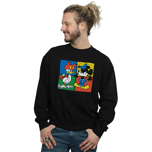 Disney Herr Mickey Mouse Donald Kläder Byt Sweatshirt L Svart Black L