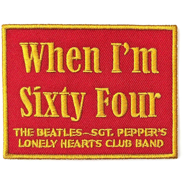 The Beatles When I´m Sixty Four Patch One Size Röd/Guld Red/Gold One Size