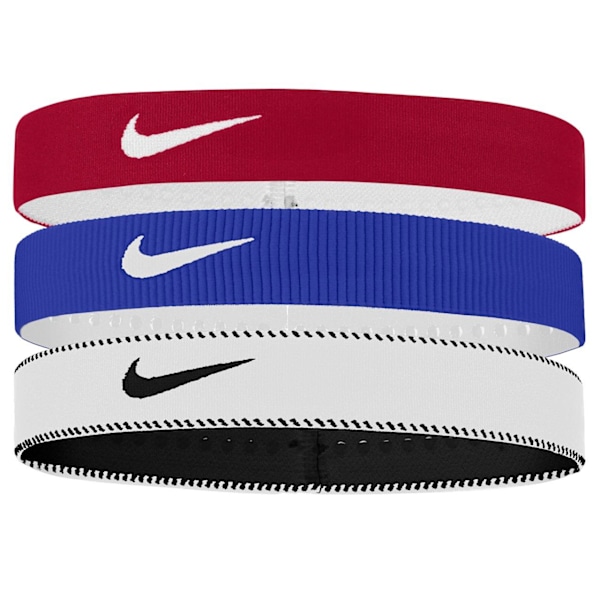 Nike Classic Flexibelt Brett Hårband (3-pack) One Size R Red/Blue/White One Size