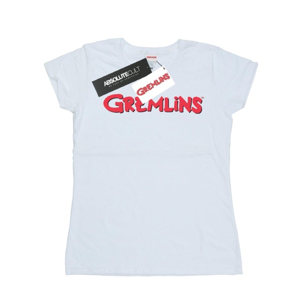 Gremlins dam/dam textlogotyp bomull T-shirt M Vit White M