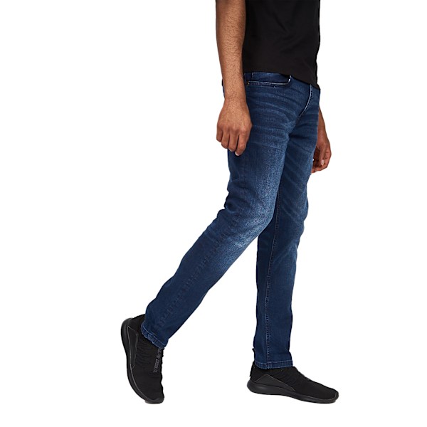 Crosshatch herr Svelte Stretch Jeans 40R mörk tvätt Dark Wash 40R