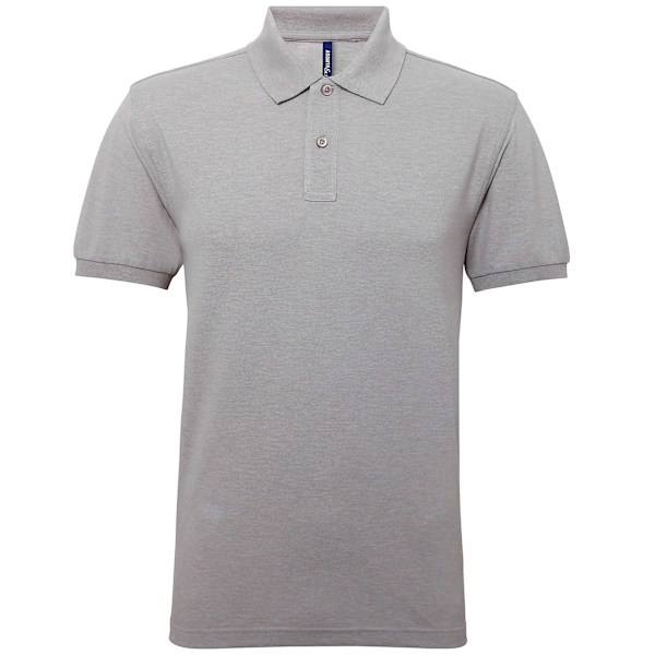Asquith & Fox Herr Poloskjorta med Korta Ärmar i Performance Blend 4X Heather Grey 4XL