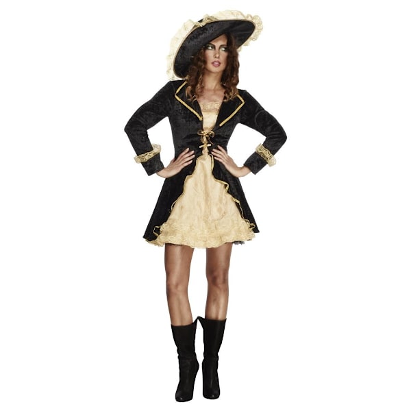 Fever Dam/Dam Swashbuckler Kostym S Svart/Sand Black/Sand S