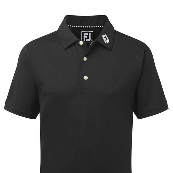 FootJoy Pique Stretch kortärmad pikétröja för barn 7 Black 7-8 Years