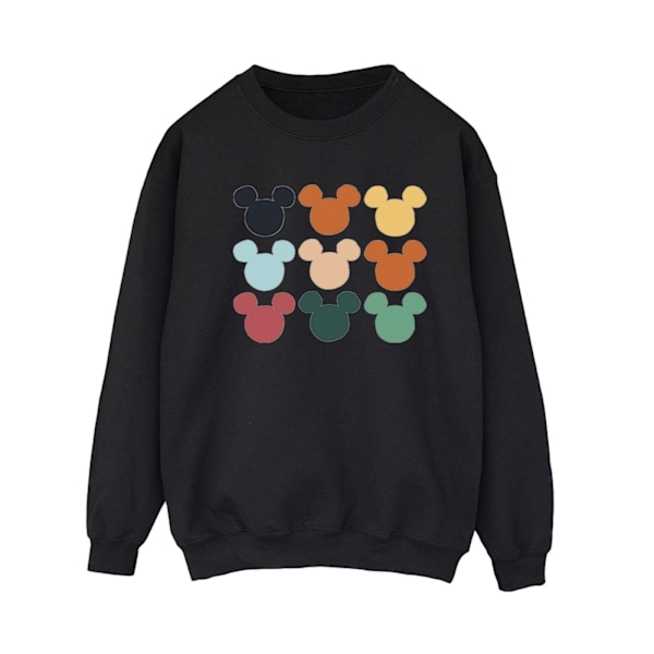 Disney Dam/Kvinnor Mickey Mouse Huvuden Fyrkantig Sweatshirt M Bla Black M