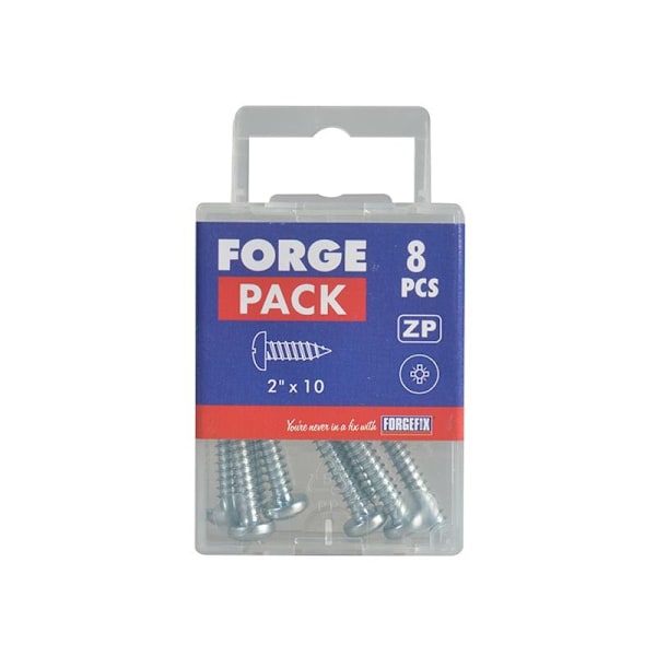 Forgefix Självgängande skruv, Pozi-kompatibelt panhuvud, Zp, Forg Multi Colour 2in x 10 ForgePack 8
