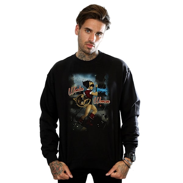 DC Comics Herr Wonder Woman Bombshell Cover Sweatshirt M Svart Black M