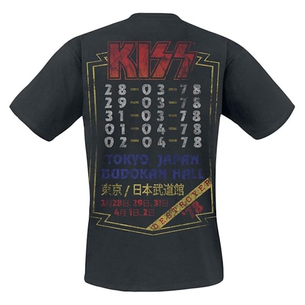 Kiss Unisex Adult Destroyer Tour 78 T-shirt M Charcoal Grey Charcoal Grey M