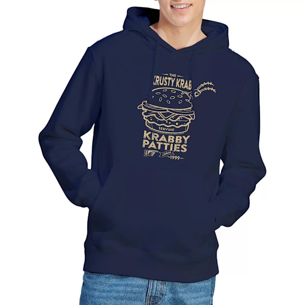 SvampBob Fyrkant Herr The Krusty Krab Shock Mono Hoodie XL Navy XL