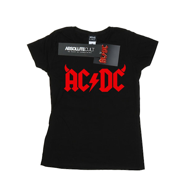 AC/DC Dam/Kvinnor Horns Logo Bomull T-shirt S Svart Black S