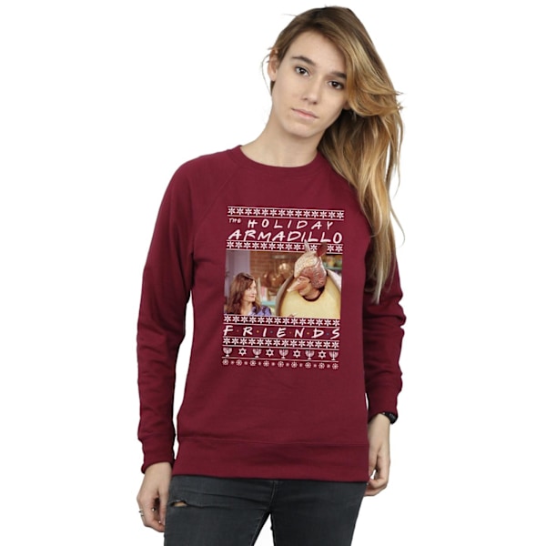 Friends Dam/Damer Fair Isle Holiday Armadillo Sweatshirt M Burgundy M