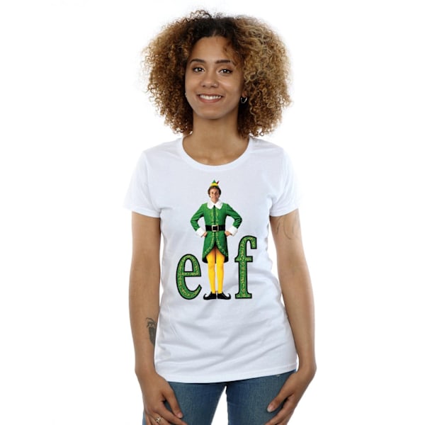 Elf Dam/Dam T-shirt i bomull med Buddy-logotyp L Vit White L