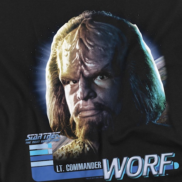 Star Trek Herr The Next Generation Worf T-Shirt 5XL Svart Black 5XL