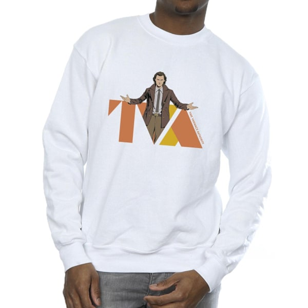 Marvel Herr Loki TVA Pose Sweatshirt S Vit White S