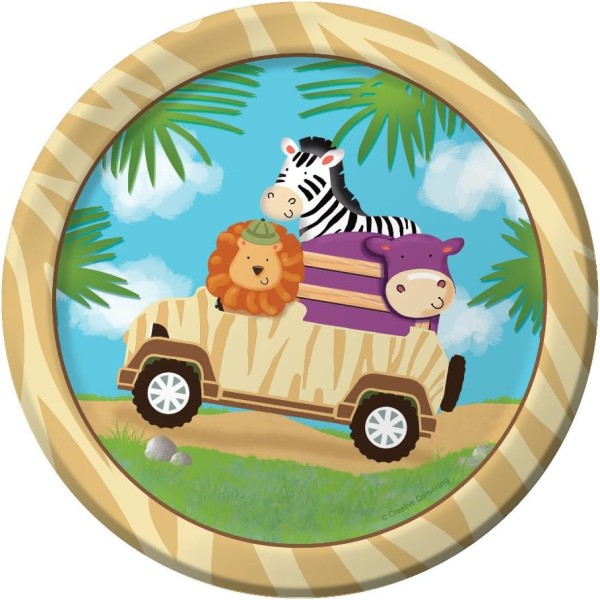 Creative Party Safari Adventure engångstallrikar (paket med 8) O Multicoloured One Size