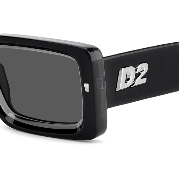 DSquared2 Herr Rektangulära Solglasögon 52cm Svart/Grå Black/Grey 52cm