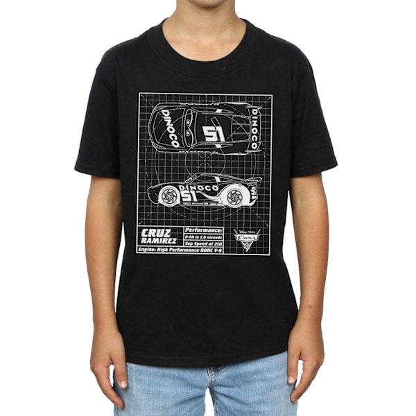 Disney Cars Cruz Ramirez Blueprint T-shirt för pojkar 5-6 år Svart Black 5-6 Years