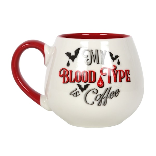 Något Annorlunda Min Blodtyp Är Kaffe Rundad Mugg En Storlek White/Red One Size