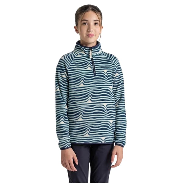 Craghoppers Barn/Kids Kai Wave Zip Neck Regular Sweatshirt Poseidon Blue 5-6 Years